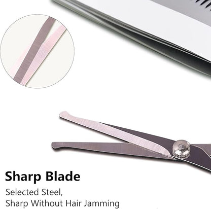 2-Pieces Professional Dog and Cat Grooming Scissors, Pet Trimming Shears, Sharp Stainless Steel Blades with Rounded Tips - Safe Fur Cutting for Dogs, Cats, Horses