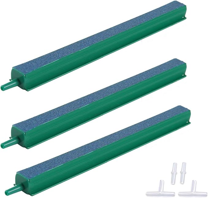 ALEGI Fish Tank Air Bubble 3-Piece Air Stone Bars for Aquarium,Air Stone Bar Hydroponics with Connectors,8 inch