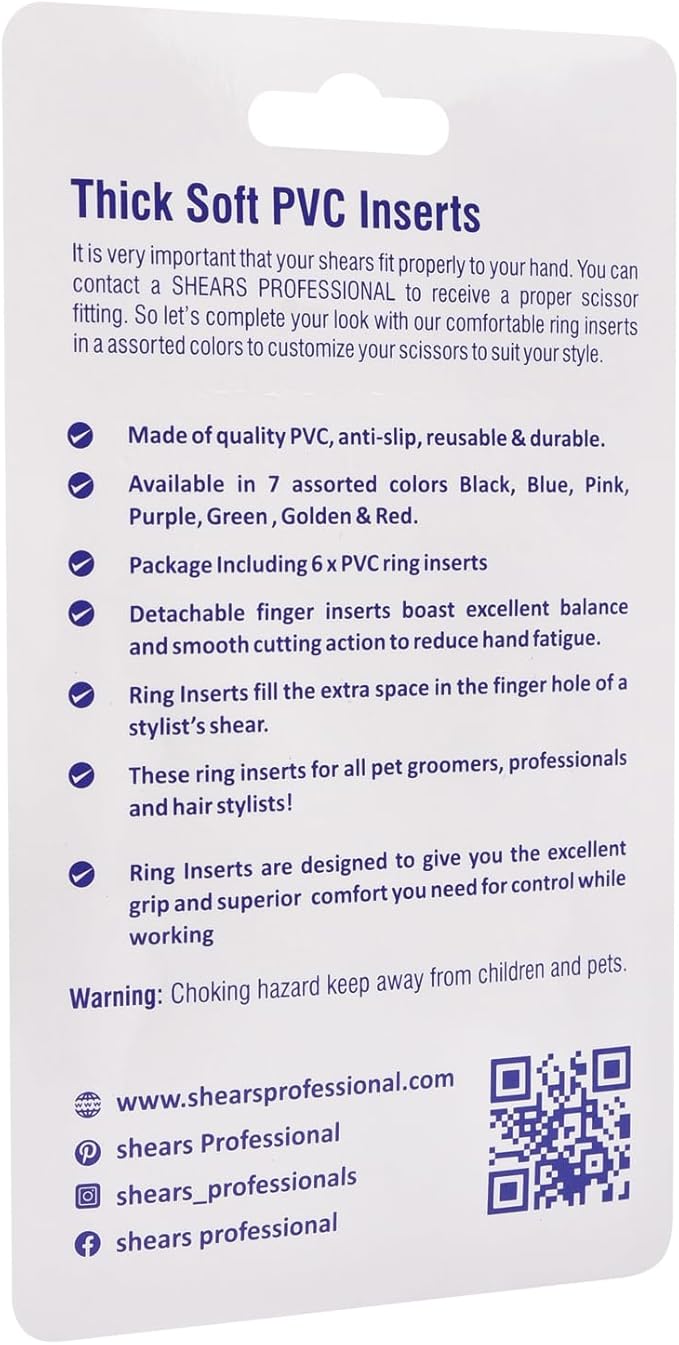 6 Pcs Soft Silicone Scissors Finger Rings - Pet Grooming Shear Ring Finger Insert - Accessories for Barber - Dog Hair Cutting Scissor- Thumb Insert