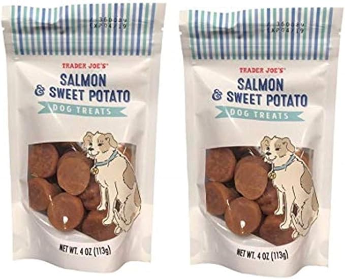 Trader Joe's Salmon and Sweet Potato Dog Treats 4 Oz, (2 Pack)
