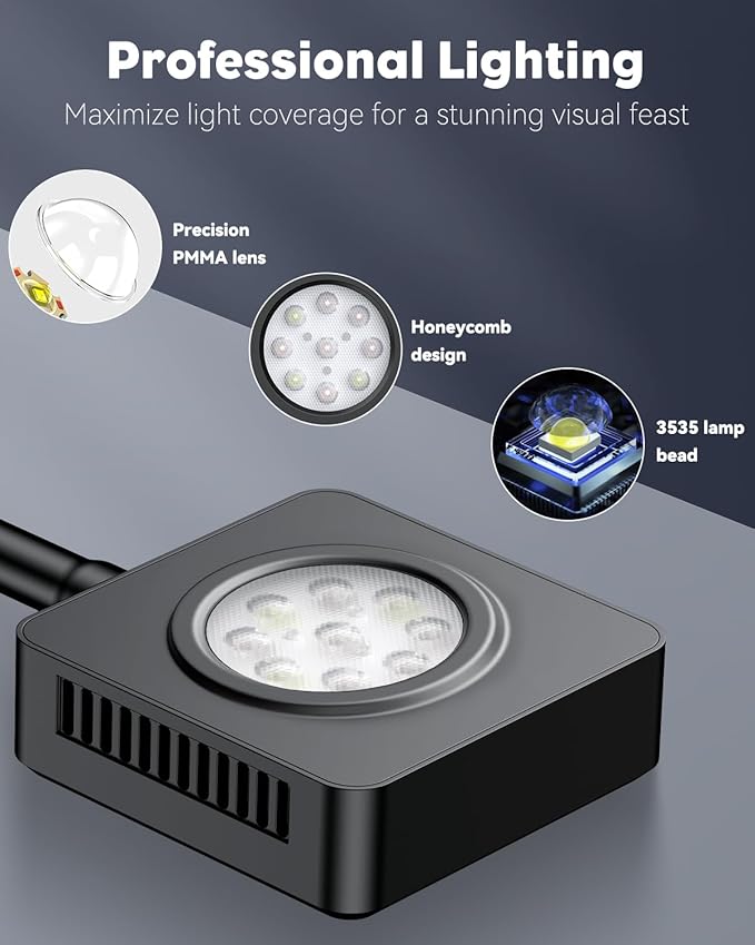 Pawfly 15 W LED Aquarium Light with Brilliant Blue White Red Lights for 1 to 10 Gallon Fish Tank