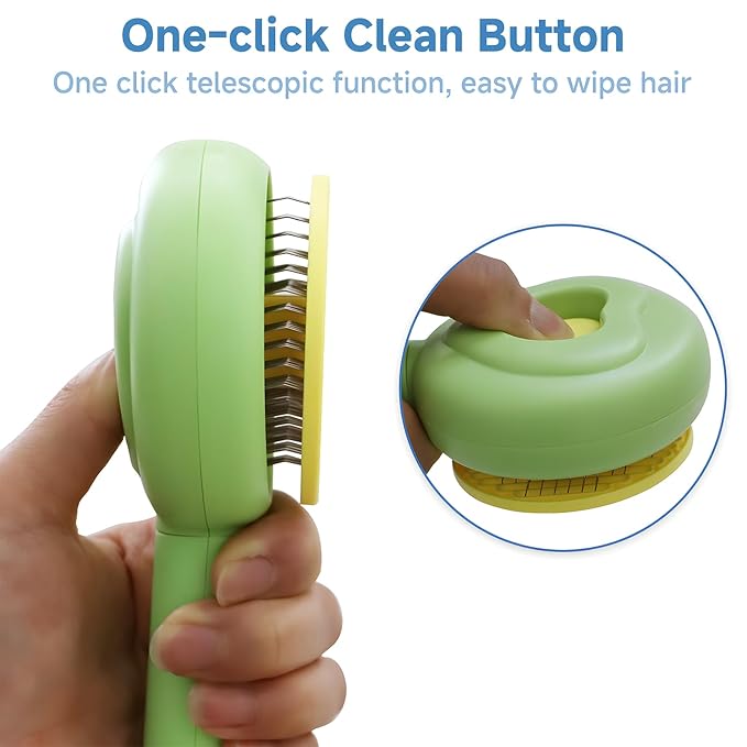 self-cleaning cat and dog grooming brush removal comb, cat brush and dog pet comb tool, used to remove loose and loose hair, tangled hair on mats