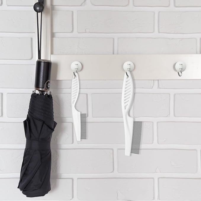 2 Pcs Dog Hair Comb Pet Grooming Combs for Flea and Tear Stain Removal Multifunctional Stainless Steel Comb Dematting Tool for Dogs and Cats Body