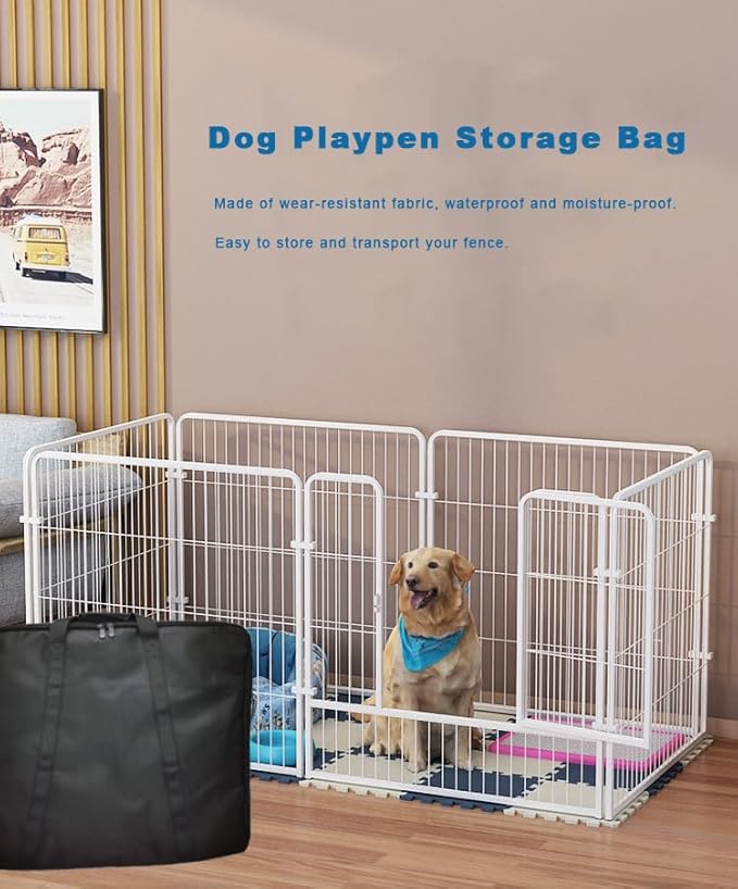 42" Dog Playpen Storage Bag, Suitable for Foldable Exercise Pet Playpens, Dog Fence Travel Bag with Handles for Camping and RV Trip, Waterproof Oxford Fabric