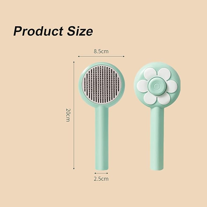 Cat Brush for Shedding,Pet Grooming Self Cleaning Slicker Brush,Removes Mats,Tangles and Loose Hair,Shedding Brush for Short or Long Haired Cats Dogs (Green)