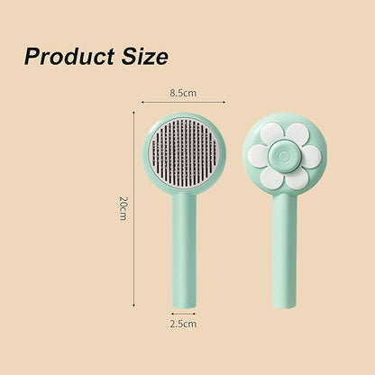 Cat Brush for Shedding,Pet Grooming Self Cleaning Slicker Brush,Removes Mats,Tangles and Loose Hair,Shedding Brush for Short or Long Haired Cats Dogs (Green)
