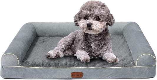 Dog Beds Large Sized Dog, Orthopedic Dog Bed, Waterproof Dog Bed, Washable Dog Bed, 29" x 19" x 5" Light Gray