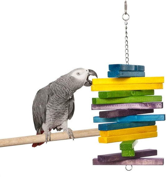 Featherland Paradise - Large Vari Fan Bird Toy - Bird Toys for Large Birds (18" x 8" x 1.5")