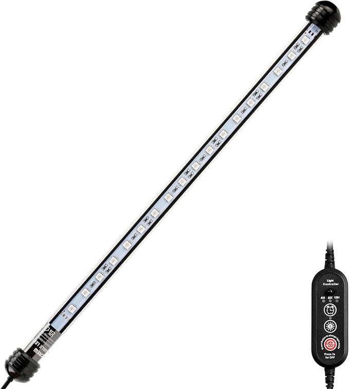NICREW LED Aquarium Light, 15 Inches Submersible Fish Tank Light, Waterproof Underwater Light with Multicolor Option