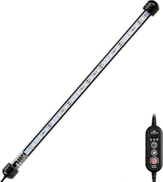 NICREW LED Aquarium Light, 15 Inches Submersible Fish Tank Light, Waterproof Underwater Light with Multicolor Option
