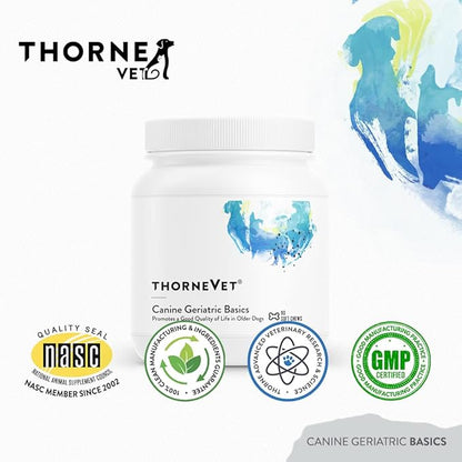 ThorneVET Canine Geriatric Basics – Senior Dog Multi-Vitamin/Mineral Formula Supports Healthy Cognition, Joints, and Eyes, 90 Soft Chews