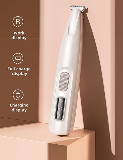 Dog Paw Trimmer, 35 dB Low Noise, 18 mm Widen Blade, LED Display, Rechargeable, Waterproof, Clipper for Dogs and Cats