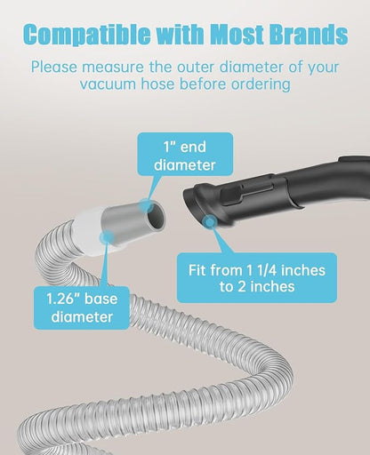 oneisall Dog Brush Vacuum Attachment - 4 Grooming Tools for Deshedding, 1-1/4-Inch to 2-Inch Hose Compatibility