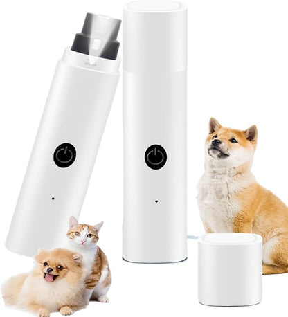 Dog Nail Clipper for Large Dogs - Silent Dog Nail Polisher with LED Light, Speed Sensor, Diamond Head and Dust Collector, 2-Speed Rechargeable - Small Dog Nail Polisher (Light Green)