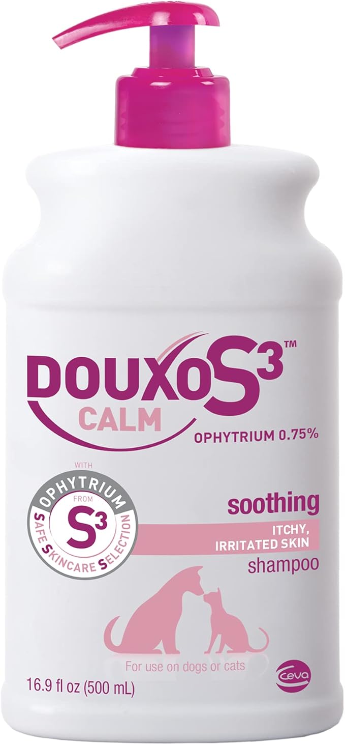 Douxo S3 Calm Shampoo, Contains 0.75% Ophytrium, Soothing, For Itchy, Irritated or Allergic Skin, For Dogs and Cats, 16.9 fl. oz. (500mL)