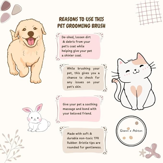 1 Dog Grooming Brush & 1 Dog Bath Shampoo Brush Set - Colors Chosen at Random