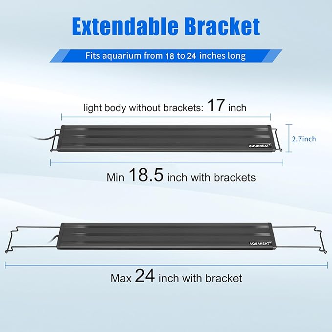 AQUANEAT LED Aquarium Light for 18 to 24 Inch Fish Tank, Auto On Off with Timer, Full Spectrum, Adjustable Brightness, Daylight Moonlight Mode, for Fresh Water Low-to-Mid Light Plants