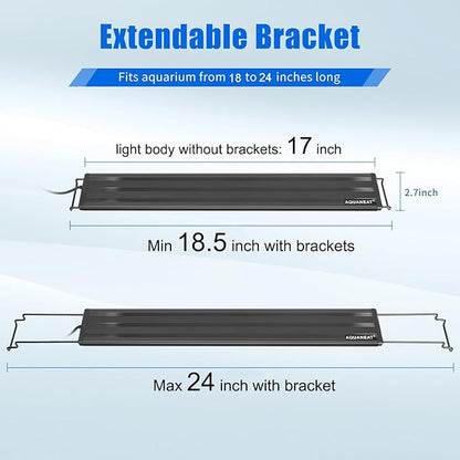AQUANEAT LED Aquarium Light for 18 to 24 Inch Fish Tank, Auto On Off with Timer, Full Spectrum, Adjustable Brightness, Daylight Moonlight Mode, for Fresh Water Low-to-Mid Light Plants