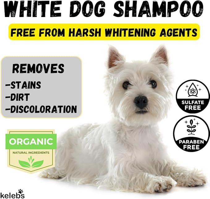 3 Bars - Whitening Dog Shampoo Bar with Charcoal – White Dog Shampoo with Natural Ingredients for Sensitive Skin