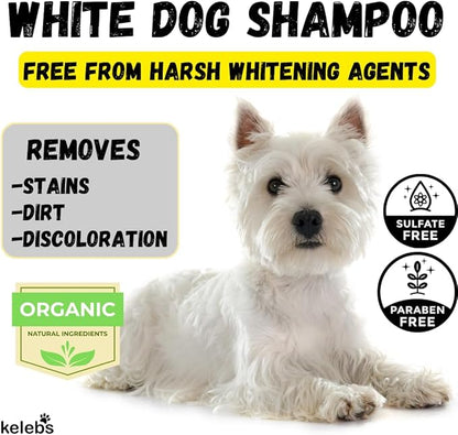 3 Bars - Whitening Dog Shampoo Bar with Charcoal – White Dog Shampoo with Natural Ingredients for Sensitive Skin