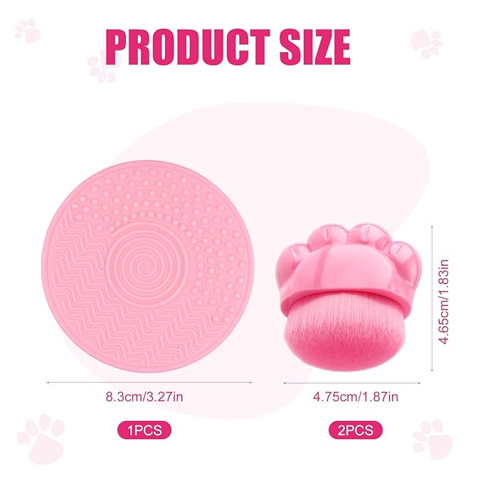 2pcs Dog Paw Balm Brush, Dog Paw Pad Balm Brush with Silicone Cleaning Pad Dog Cares Products Dog Nose Balm Applicator Paw Cleaning Brush for Dogs Cats (Pink)