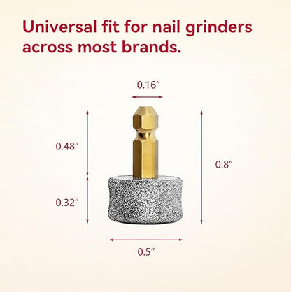 2 Pack Replacement Grinding Wheels/Heads/Bits for Casfuy All Models (Except N90), LuckyTail and Most Brands' Cat/Pet/Dog Nail Grinders, Highly Efficient, Safe and Reliable