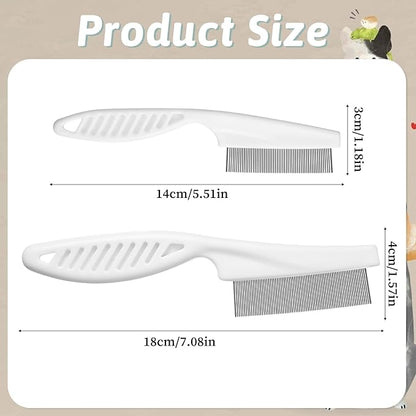 2 Pcs Dog Hair Comb Pet Grooming Combs for Flea and Tear Stain Removal Multifunctional Stainless Steel Comb Dematting Tool for Dogs and Cats Body