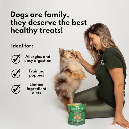 Treats Fruity Paws - Organic Dog Treats Healthy, Low Calorie Puppy Treats for Joint and Hip Support, Tasty Natural Treats for All Dogs, Only 5 Cal, Approx. 60 per Bag - 170g - Made in USA