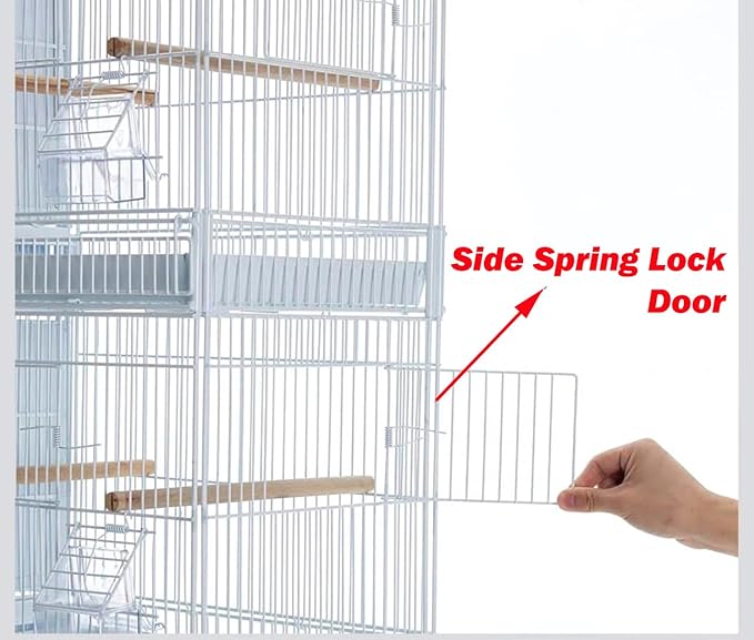 Lot of 4 Stackable Breeder Bird Flight Cage Side Breeding Nest Door with Removable Center Divider Side Breeding Nesting Box Door with Removable Rolling Stand