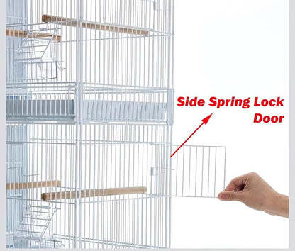 Lot of 4 Stackable Breeder Bird Flight Cage Side Breeding Nest Door with Removable Center Divider Side Breeding Nesting Box Door with Removable Rolling Stand