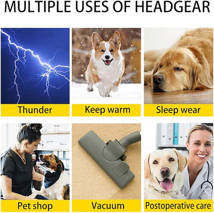 Quiet Ears for Dogs with Dual Sides Dog Brush and Dog Comb, Dogs No Flap Ear Wraps for Anxiety Relief, Calming, with Professinal Grooming Brush