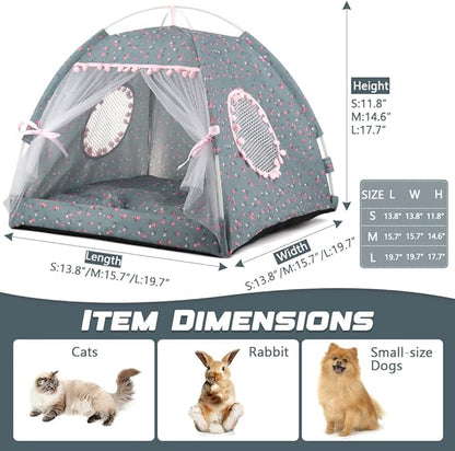 pawstrip Dog Tent Indoor Cat House Pink Puppy Bed Portable Pet Teepe Princess Dog Camping Tent Outdoor Kitten Houses Cute Bunny Nest Girl Kitty Cave