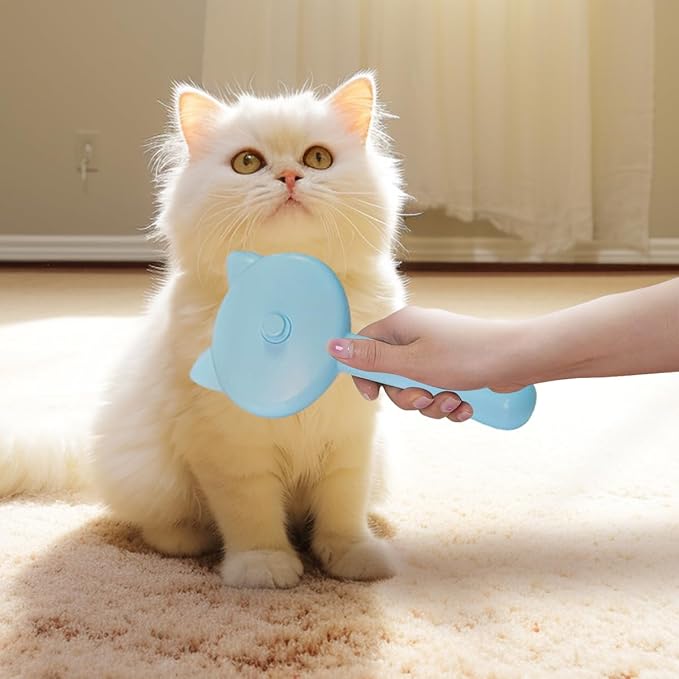 Cat Steamy Brush Dog brushes for Shedding Grooming, Lightweight Skin Friendly Pet Brush Hair Removal Comb Brushes for Long or Medium Haired Cats(Blue)
