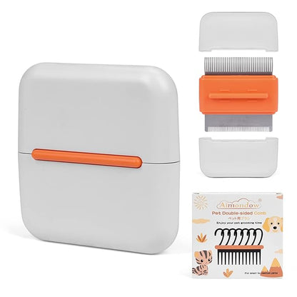 Cat Comb, Dog Massage Removal Brush for Deshedding Grooming Comb, Portable Cat Brush for Short Long Haired Cats Dogs Puppy Kitten Rabbit, Remove Matted Tangled Fur Loose Hair