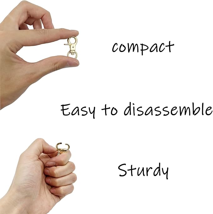 Dog Tag Clips 2 Pack Easy Change for Pet ID Tag Quick Clips Small Medium Large Dogs and Cats Collars|Gold|