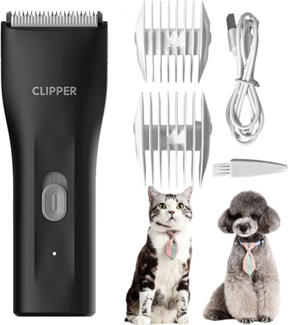 Dog Grooming Kit Clipper for Thick Coat Low Noise Cordless Cat Hair Trimmer Rechargeable Shaver Pet Grooming Tools for Small and Large Animals