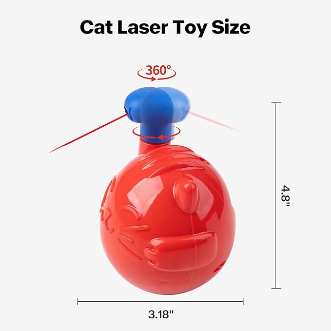 Pet Prime Automatic 360° Random Rotation Cat Laser Toy Rechargeable Interactive Cat Toy for Bored Indoor Cats/Kittens Self Play