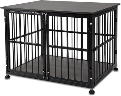 48 Inch Heavy Duty Dog Crate Furniture for Extra Large Dogs, Decorative Pet House End Table, Wooden Cage Kennel Furniture Indoor, XL XXL Dog Crate, Black