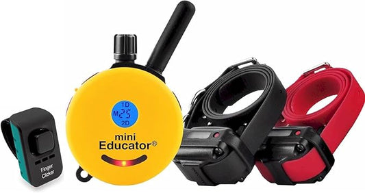 E-Collar  Educator ET-302-1/2 Mile Waterproof Remote Dog Training Collar Includes Premium Finger Clicker Trainer, 100 Programmable Levels + Vibration + Light + Sound