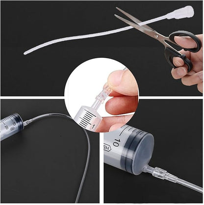 11 Pcs Puppy Kitten Feeding Tube Kit, Pet Feeding Supplies Kit Includes 5 Pcs Kitten Feeding Syringe 5 ML 10 ML 20 ML 30 ML 60 ML 5 Pcs 8 FR Transparently Feeding Tubes, Bulb Syringe for Small Animals