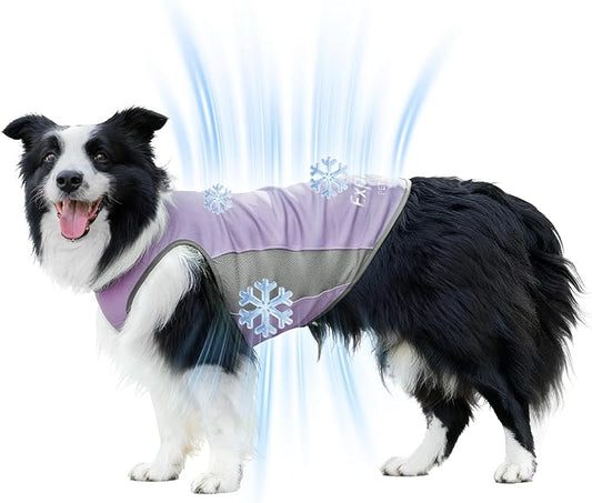 Dog Shirt, Lightweight Breathable Dog Cooling Vest Sun Protection Pet T-Shirts Quick Dry Soft Stretchy Reflective Label Pet Clothes - Small Medium Large Dogs (Lilac Ether 1PC, Small)