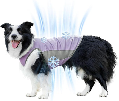Dog Shirt, Lightweight Breathable Dog Cooling Vest Sun Protection Pet T-Shirts Quick Dry Soft Stretchy Reflective Label Pet Clothes - Small Medium Large Dogs (Lilac Ether 1PC, Medium)