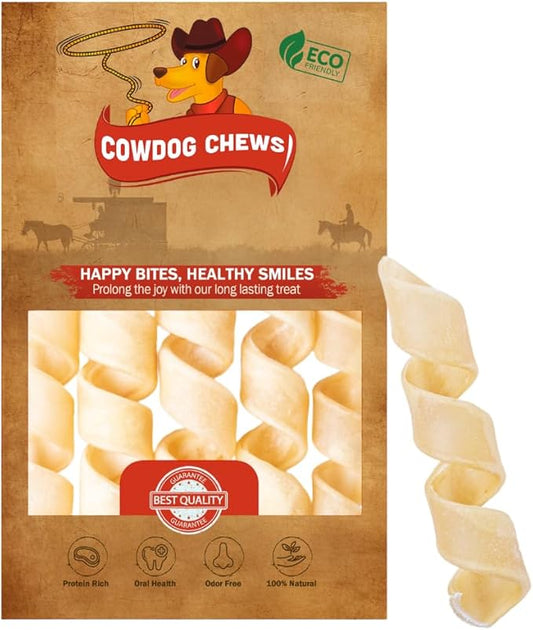 Natural Large Collagen Springs Dog Treats 5-7" (5 Pack)- Long-Lasting Alternative to Rawhide & Bully Sticks,Great for Teething and Aggressive chewers.