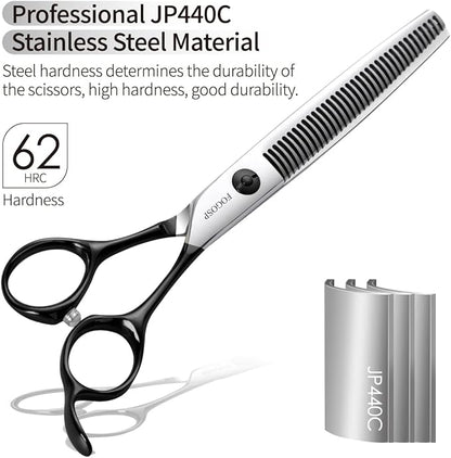 Dog Thinning Shears for Grooming 36 Teeth 6.5" Dog Blending Shears for Grooming Small Medium Dogs Professional Pet Thinners Blenders Scissors for Right Groomer(Blender, Black)