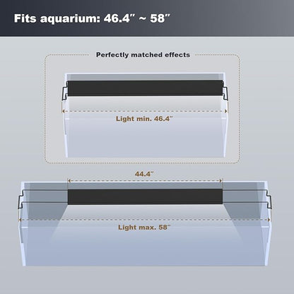 GLOWRIUM Aquarium Light, LED Freshwater Fish Tank Light with Timer, Full Spectrum Planted Aquarium Grow Lights with Daylight/Moonlight Mode, Brightness Adjustable, Auto On/Off (48-58 in)