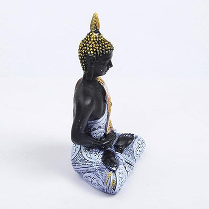Meditation Buddha Ornament Decorations Statue Aquarium Fish Tank Reptile Turtle Spider Tanks Terrarium Thai Buddhism Sculpture Figurine Decor Pet Blue