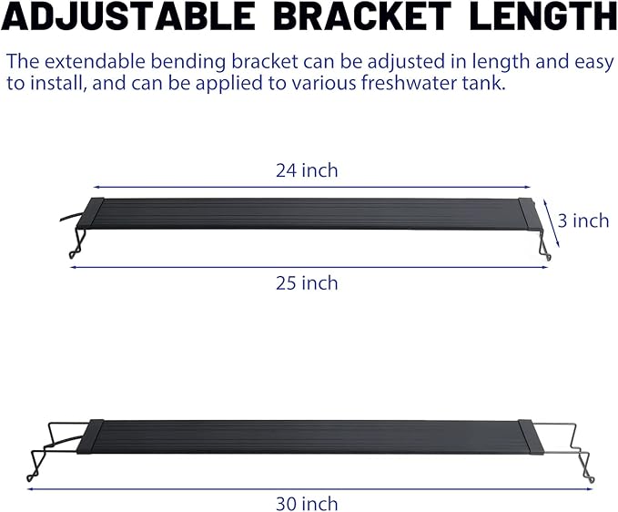 WaterRebirth Wireless Remote Full Spectrum Aquarium LED Light Strip - Ultra-Thin Design with Timer & RGB Modes for Fish Tank Plants (24-30”)