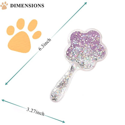 Soft Dog Brush for Small Dogs | Gentle Puppy Brush for Yorkies, Shih Tzus, Maltipoos & Maltese | Pet Hair Removal with Soft Bristles | Dog Brush for Shedding (Glitter Purple)