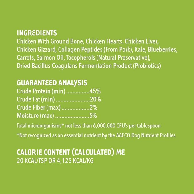 iHeartDogs Dog Food Topper - Freeze-Dried Raw Dog Food Seasoning - Grain Free Superfood Meal Mixer (Chicken, 8 Ounce)