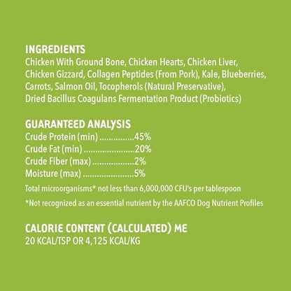 iHeartDogs Dog Food Topper - Freeze-Dried Raw Dog Food Seasoning - Grain Free Superfood Meal Mixer (Chicken, 3 Ounce)